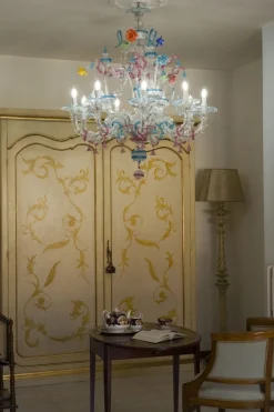 Online Pamono Large Antique Murano 9-Light Chandelier in Blown Glass, 1900s