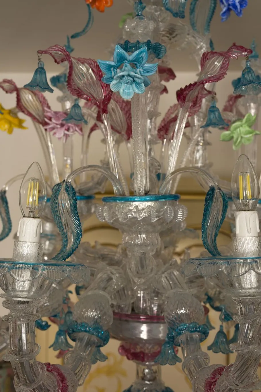 Online Pamono Large Antique Murano 9-Light Chandelier in Blown Glass, 1900s