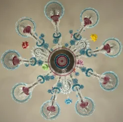 Online Pamono Large Antique Murano 9-Light Chandelier in Blown Glass, 1900s