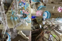 Online Pamono Large Antique Murano 9-Light Chandelier in Blown Glass, 1900s