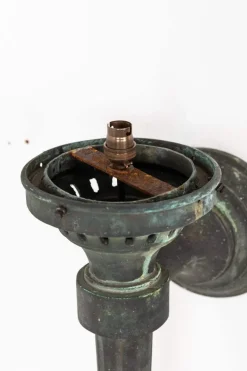 Online Pamono Large Antique Verdigris Bronze Torchiere Wall Lamps, 1890s, Set of 2