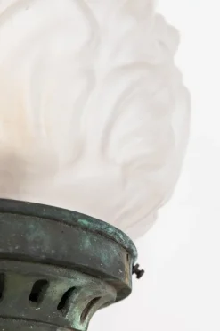 Online Pamono Large Antique Verdigris Bronze Torchiere Wall Lamps, 1890s, Set of 2