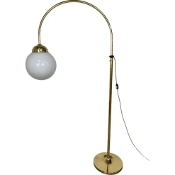 New Pamono Large Art Deco Brass Floor Lamp, 1930s