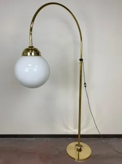 New Pamono Large Art Deco Brass Floor Lamp, 1930s