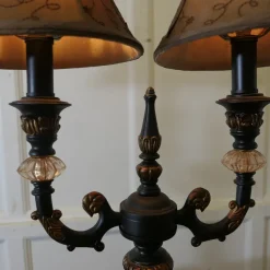 Discount Pamono Large Art Deco Hollywood Regency Twin Table Lamps, 1970s, Set of 2