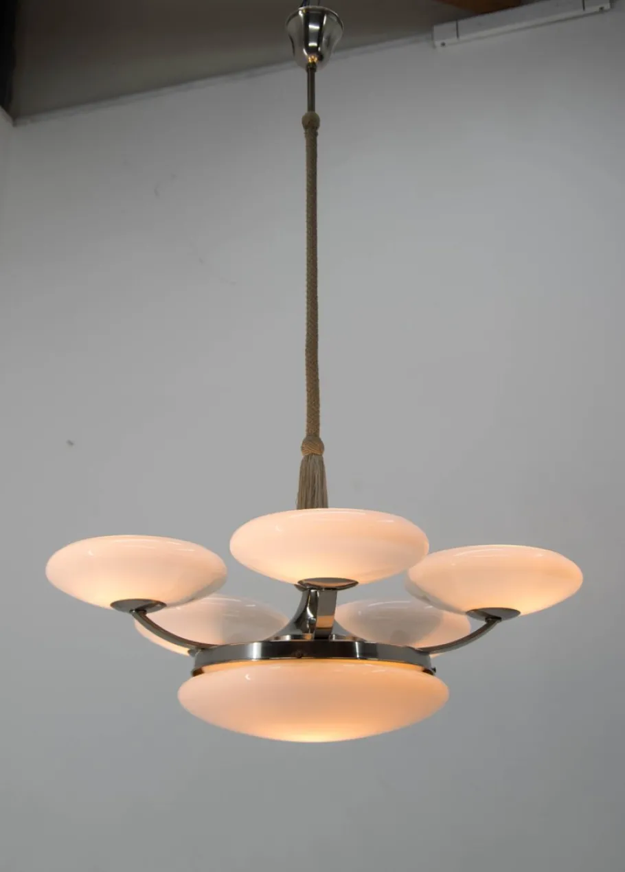 Best Pamono Large Art Deco Pendant Light, 1930s