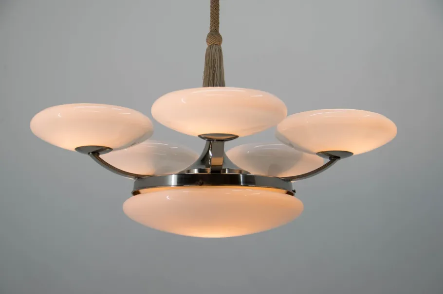 Best Pamono Large Art Deco Pendant Light, 1930s