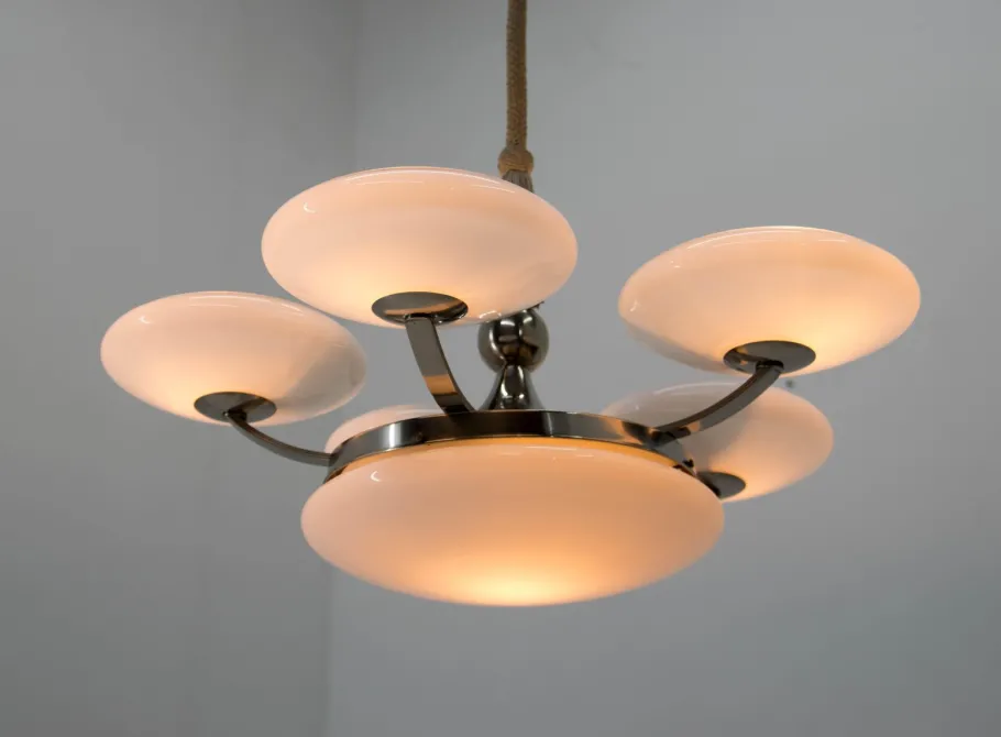 Best Pamono Large Art Deco Pendant Light, 1930s