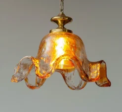 Sale Pamono Large Art Glass Chandelier by Pertti Santalahti for Humppila, Norway, 1960s
