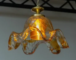 Sale Pamono Large Art Glass Chandelier by Pertti Santalahti for Humppila, Norway, 1960s
