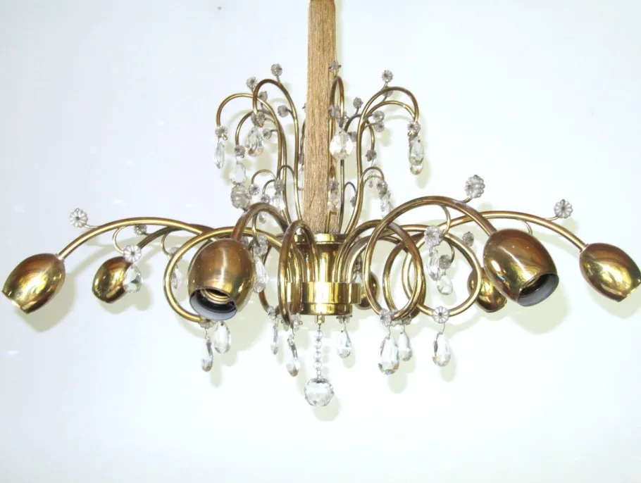 Clearance Pamono Large Austrian Art Deco Chandelier from J&L Lobmeyr