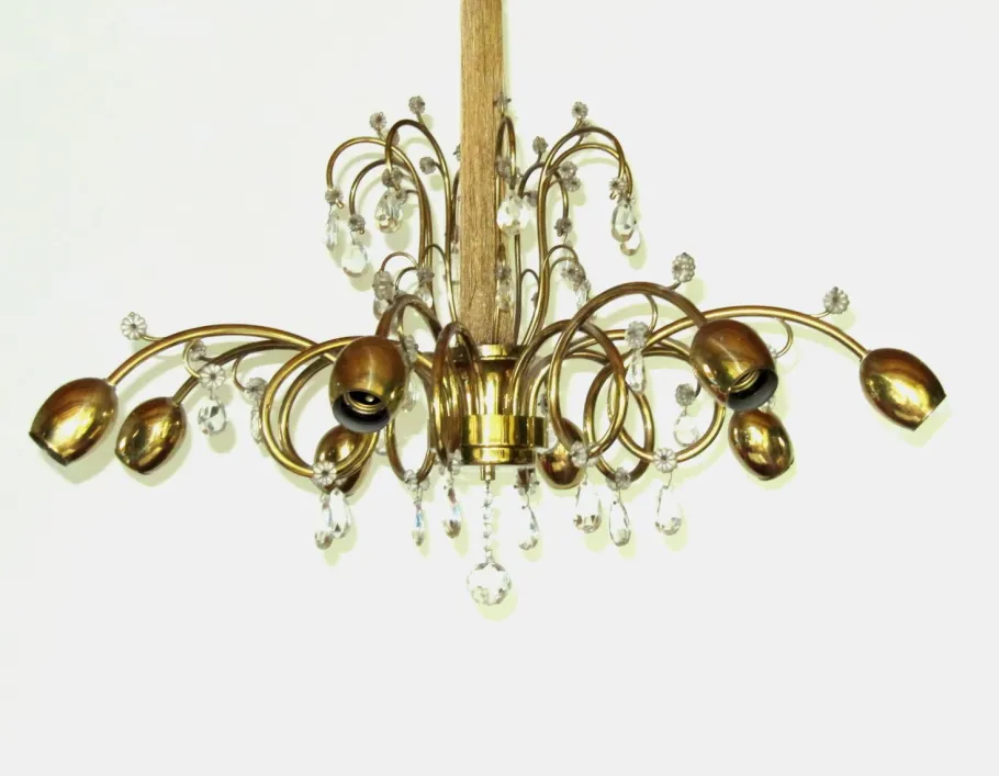 Clearance Pamono Large Austrian Art Deco Chandelier from J&L Lobmeyr