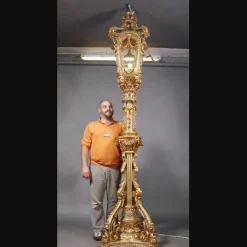 Online Pamono Large Beech Lantern Floor Lamp in Louis XV Style