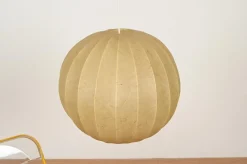 Discount Pamono Large Beige Round Cocoon Pendant Light by Achille Castiglioni for Hille, Italy, 1960s
