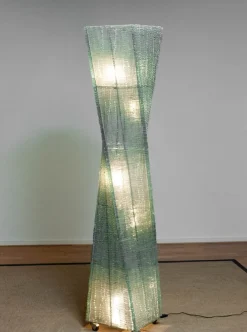 Clearance Pamono Large Belgium Brutalist Floor Lamp in Hand-Tied Glass in the style of Pia Manu, 1970s