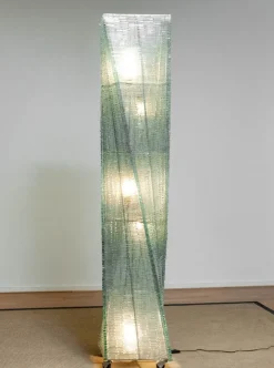 Clearance Pamono Large Belgium Brutalist Floor Lamp in Hand-Tied Glass in the style of Pia Manu, 1970s