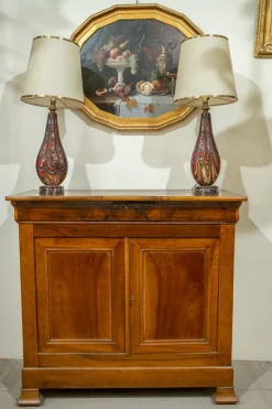 Pamono Large Blown Glass Table Lamps, Venice, Italy, Early 1900s, Set of 2