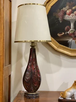 Pamono Large Blown Glass Table Lamps, Venice, Italy, Early 1900s, Set of 2