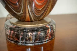 Pamono Large Blown Glass Table Lamps, Venice, Italy, Early 1900s, Set of 2