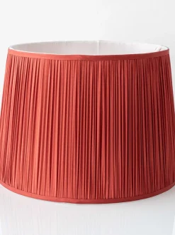 Sale Pamono Large Blue and White Hand-Painted Table Lamp with New Terracotta Silk Lampshade from Royal Delft, 1948