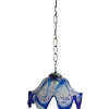 New Pamono Large Blue Murano Glass Pendant Lamp attributed to Mazzega, 1970s