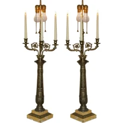 Clearance Pamono Large 4-Branch Candelabra Table Lamps from Warren Kessler New York, 1960s, Set of 2