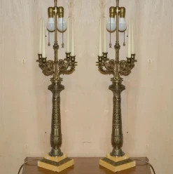 Clearance Pamono Large 4-Branch Candelabra Table Lamps from Warren Kessler New York, 1960s, Set of 2