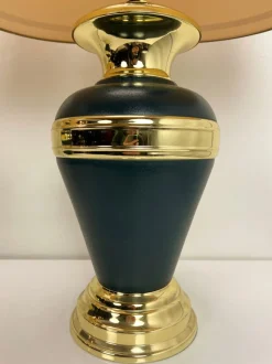 Pamono Large Brass & Metal Vase Table Lamps, Netherlands, 1970s, Set of 2