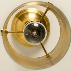 Online Pamono Large Brass and Glass Pendant from Glashütte Limburg, 1970s