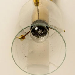 Online Pamono Large Brass and Glass Pendant from Glashütte Limburg, 1970s