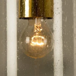 Online Pamono Large Brass and Glass Pendant from Glashütte Limburg, 1970s