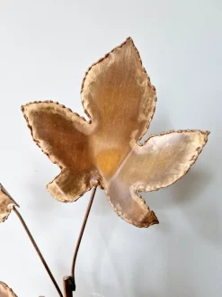 Best Pamono Large Brass Brutalist Wall Light with Branches and Maple Leaves, 1970