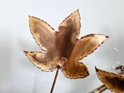 Best Pamono Large Brass Brutalist Wall Light with Branches and Maple Leaves, 1970