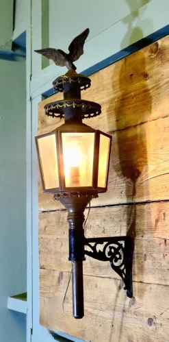 Discount Pamono Large Brass Carriage Wall Light with Eagle