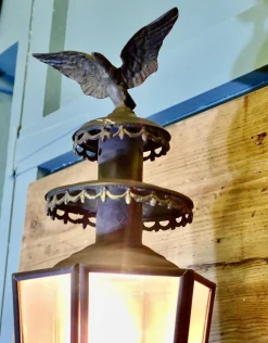 Discount Pamono Large Brass Carriage Wall Light with Eagle