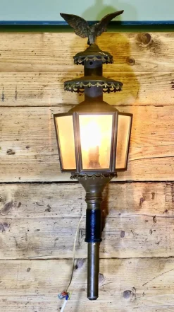 Discount Pamono Large Brass Carriage Wall Light with Eagle