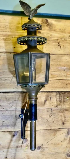 Discount Pamono Large Brass Carriage Wall Light with Eagle