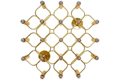 Clearance Pamono Large Brass Ceiling Lamp by Sciolari for Leola, 1970s