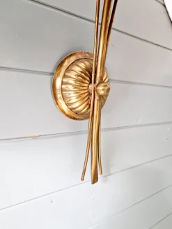 Hot Pamono Large Brass Floral Sconces, 1960s, Set of 2