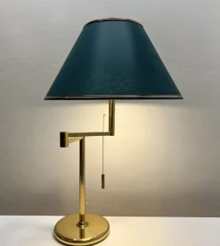 Sale Pamono Large Brass Swing Arm Table Lamp, Germany, 1970s