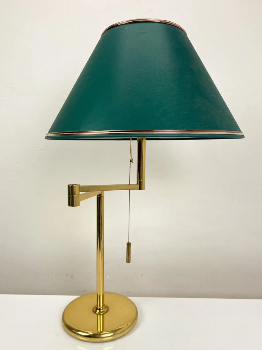 Sale Pamono Large Brass Swing Arm Table Lamp, Germany, 1970s