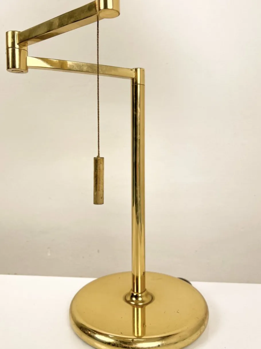 Sale Pamono Large Brass Swing Arm Table Lamp, Germany, 1970s