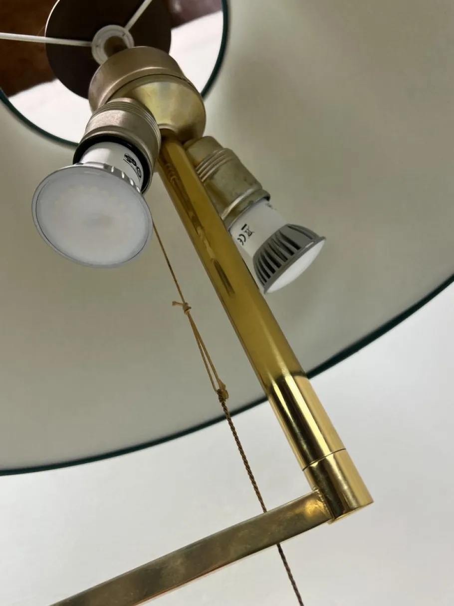 Sale Pamono Large Brass Swing Arm Table Lamp, Germany, 1970s