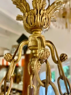 Online Pamono Large Bronze and Marble Pendant, France, 1920s