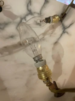 Online Pamono Large Bronze and Marble Pendant, France, 1920s