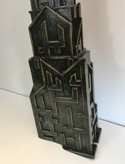 Outlet Pamono Large Brutalist Wood Lamp from AR-BO