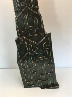 Outlet Pamono Large Brutalist Wood Lamp from AR-BO