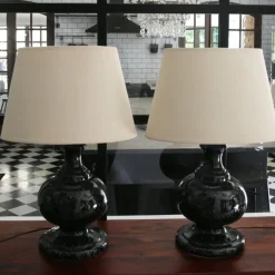 Online Pamono Large Ceramic Lamps, France, 1970s-1980s, Set of 2