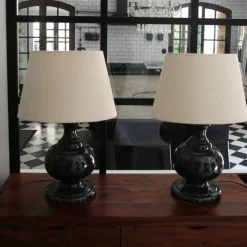 Online Pamono Large Ceramic Lamps, France, 1970s-1980s, Set of 2