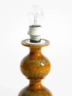 Outlet Pamono Large Ceramic Table Lamp in Light Brown by Kaiser Leuchten, 1960s